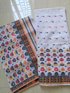 Elegant White mekhela chador