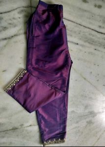 Purple Kurta Set with Gold Embellishment