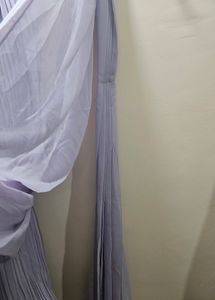 Lilac Color Stitched Saree Wid Full Sleeves Jacket