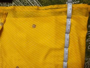 bright yellow embellished kurta set with dupatta