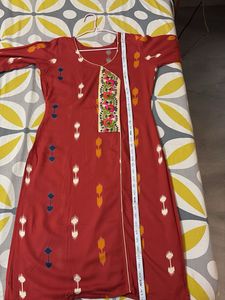 Maroon Kurta with Floral Embroidery