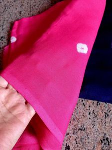 Vibrant Pink &amp; Navy Bandhani suit