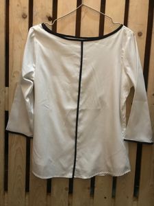 Boat Neck Top White &amp; Black 🤍🖤