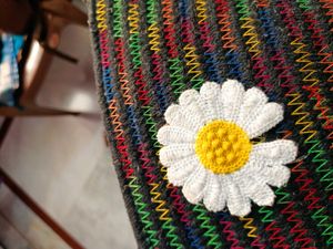 Daisy Accent Colorful Woven Handbag
