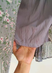Grey Accordian Pleated Skirt