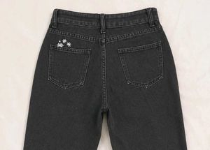 Black Straight-Fit Denim Jeans