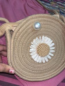 Boho Daisy Rope Round Bag