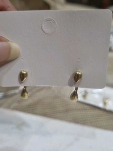 2 in 1 Gold Teardrop Earrings