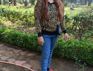 Black And Golden Party Wear Sweatshirt