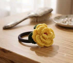 Red Crochet Flower Hair Clip