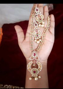 Exquisite CZ Kundan &amp; Pearl Necklace Set