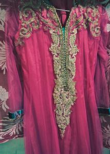 Elegant Pink Anarkali Kurta Set