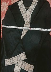 dubai Black Abaya with Lace Trim