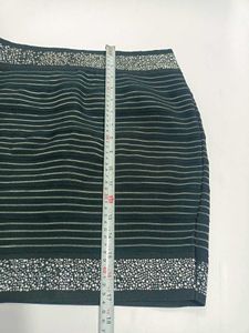 Striped Mini Skirt with Embellished Waistband