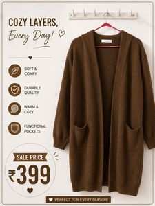 Cozy Brown Cardigan with Pockets