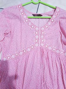 Pink Printed Kurta Set