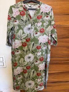 Green Floral Print Kurta