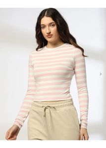 Chic Pink Striped T-Shirt