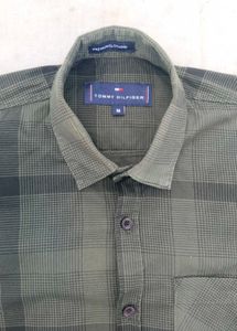 premium Olive Green Casual checked Shirt