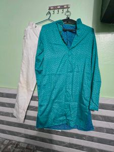 Men's Teal Kurta with Pants used twice