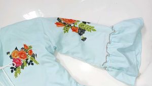 Light Blue Floral Printed paplum top