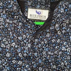 Blue Finch Floral Print Shirt