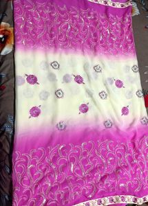 Beautiful Pink Embroidered Saree