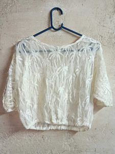 Sheer White Lace Crop Top