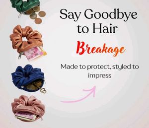 Satin Scrunchie with Hidden Zipper Pocket