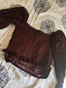 brown velvet top