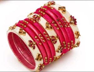 Elegant Silk Thread Bangles Set