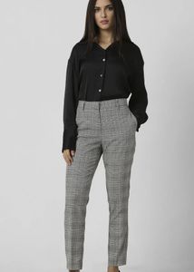 Plaid Patterned Formal Pants