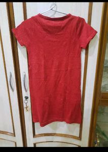 fix ret Red Dress with Bow Detail