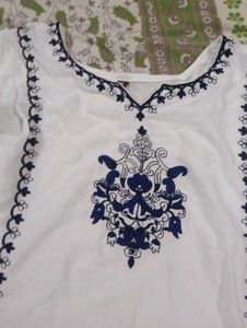 Embroidered White Kurta