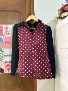 Chic Polka Dot &amp; Lace Blouse