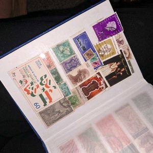 Vintage Stamp Album with 200+ stamps