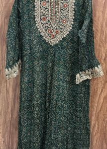 Green Embroidered Kurta Set