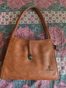 Chic Brown Faux Leather Shoulder Bag