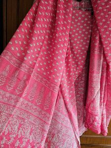 Rose pink full cotton suit set