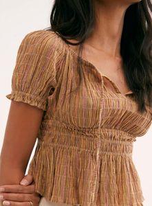 Smocked Puff Sleeve Top