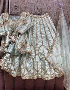 Exquisite Mint Green Lehenga Choli Set