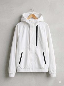 Men's White Hooded Jacket
