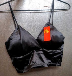 Black Satin Cami Top