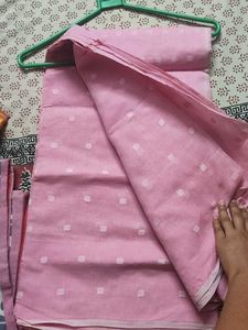Beautiful Pink Cotton Saree