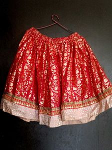 Red &amp; Gold Ethnic Skirt