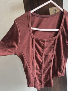 Women's Brown Corset Top