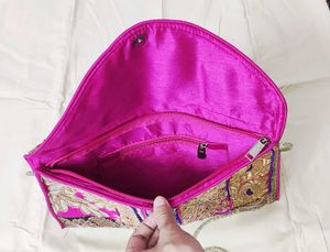 Multicolor Embellished Patchwork Clutch Bag