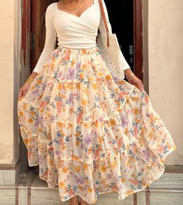 Floral Chiffon Skirt