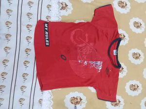 red kids T - shirt ' my rules ' print