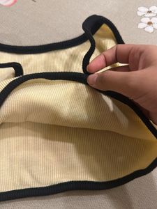 Ribbed Yellow Cami Top with Black Trim
